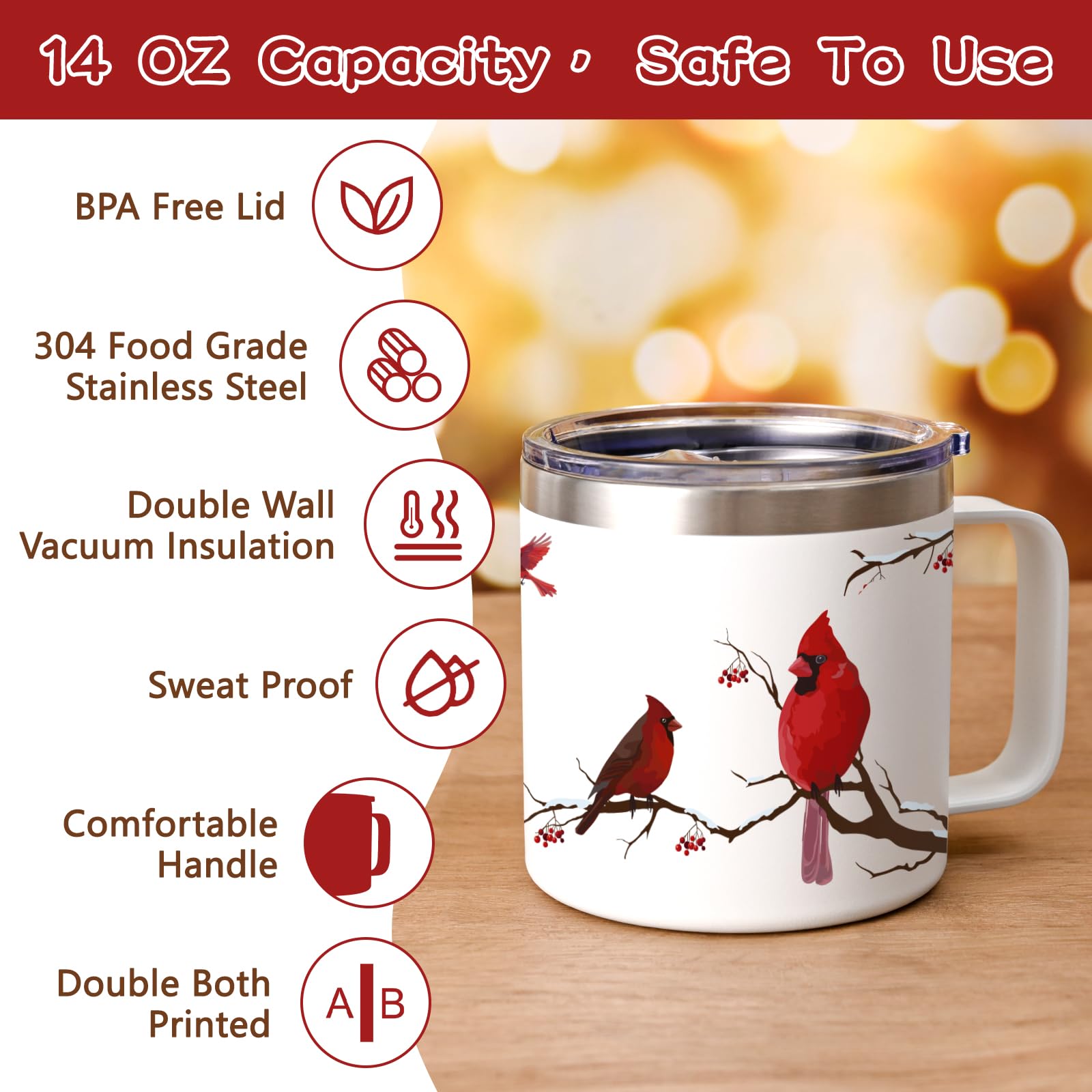 Qtencas Bird lovers gift mug ideal for nature enthusiasts and collectors.