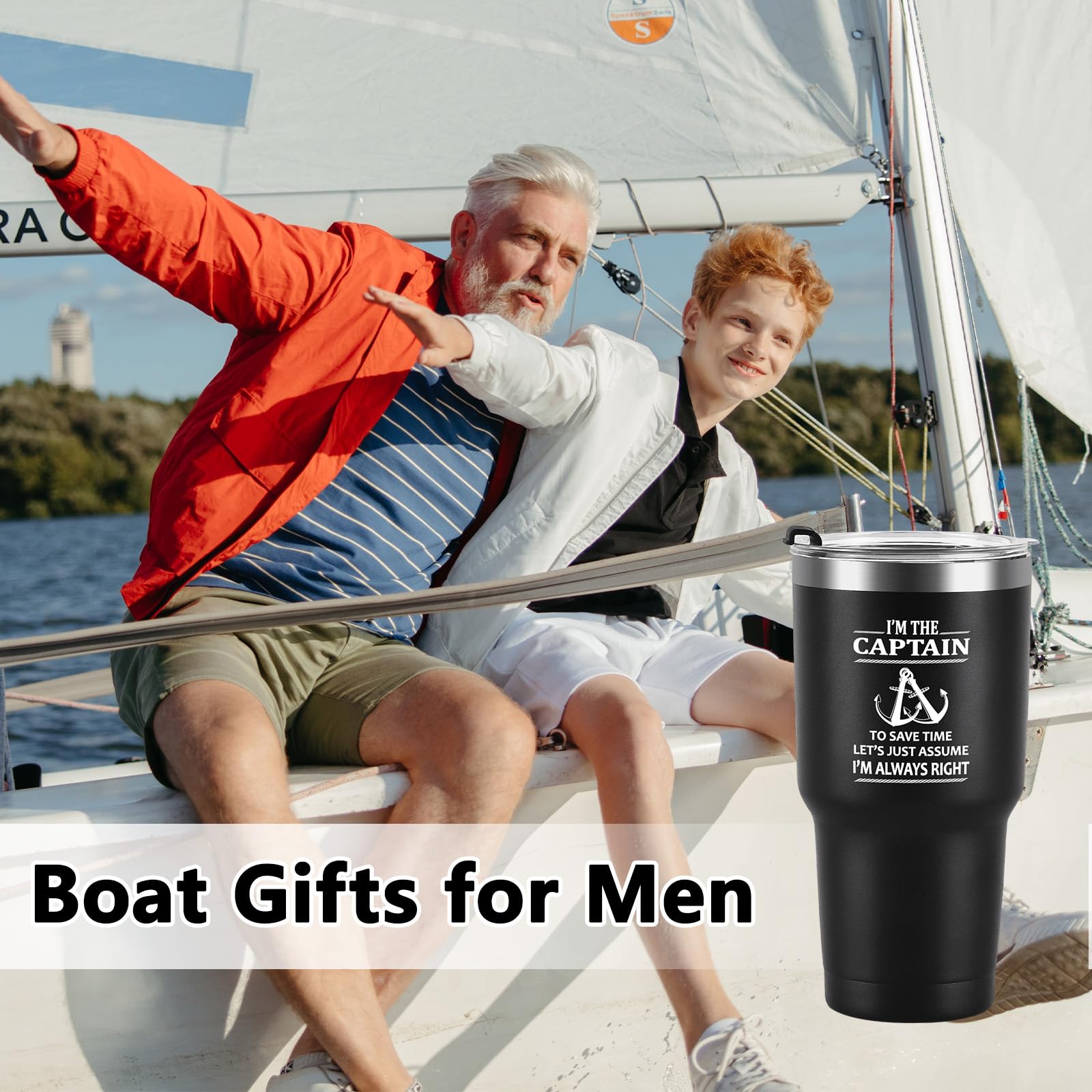 Qtencas Captain Tumbler back view showing sturdy stainless steel build for outdoor life