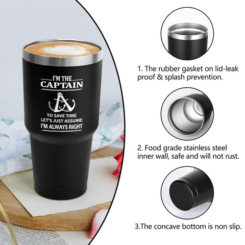 Qtencas Captain Tumbler packaging box signaling gift-ready presentation