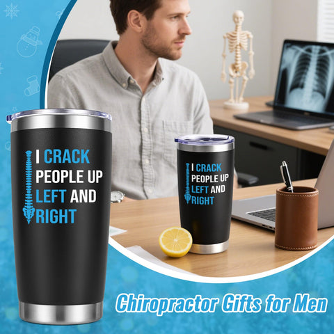 Qtencas chiropractor gift 20oz insulated tumbler close-up lid for spill-free use