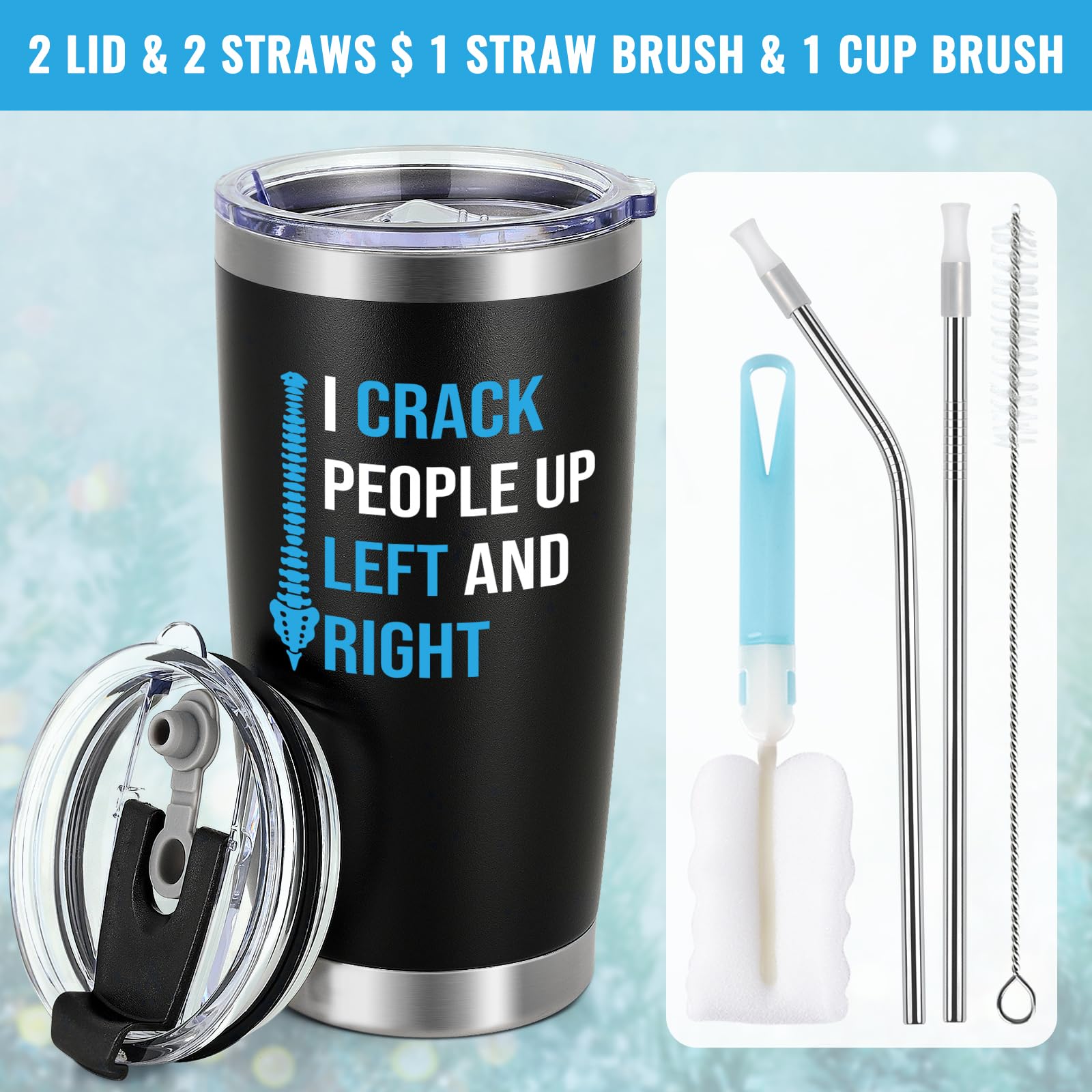 Qtencas chiropractor gift matte black finish with secure lid