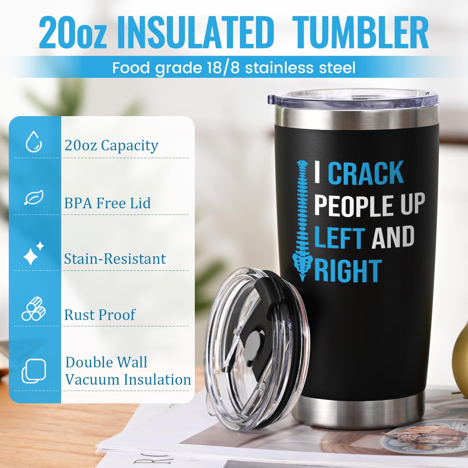 Qtencas chiropractor gift sweat-proof finish easy to grip