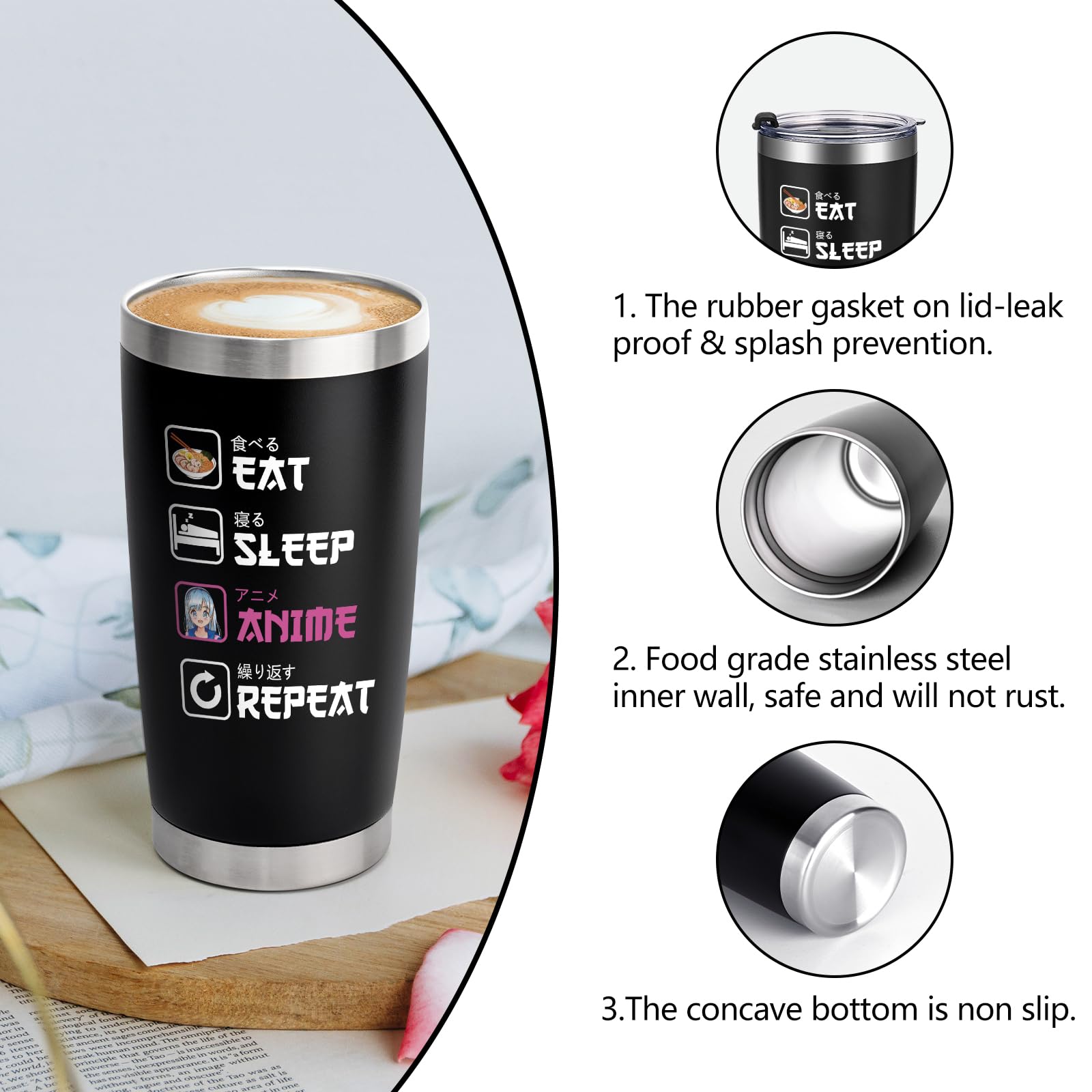 Qtencas gift-ready anime fan tumbler ideal for birthdays and holidays.