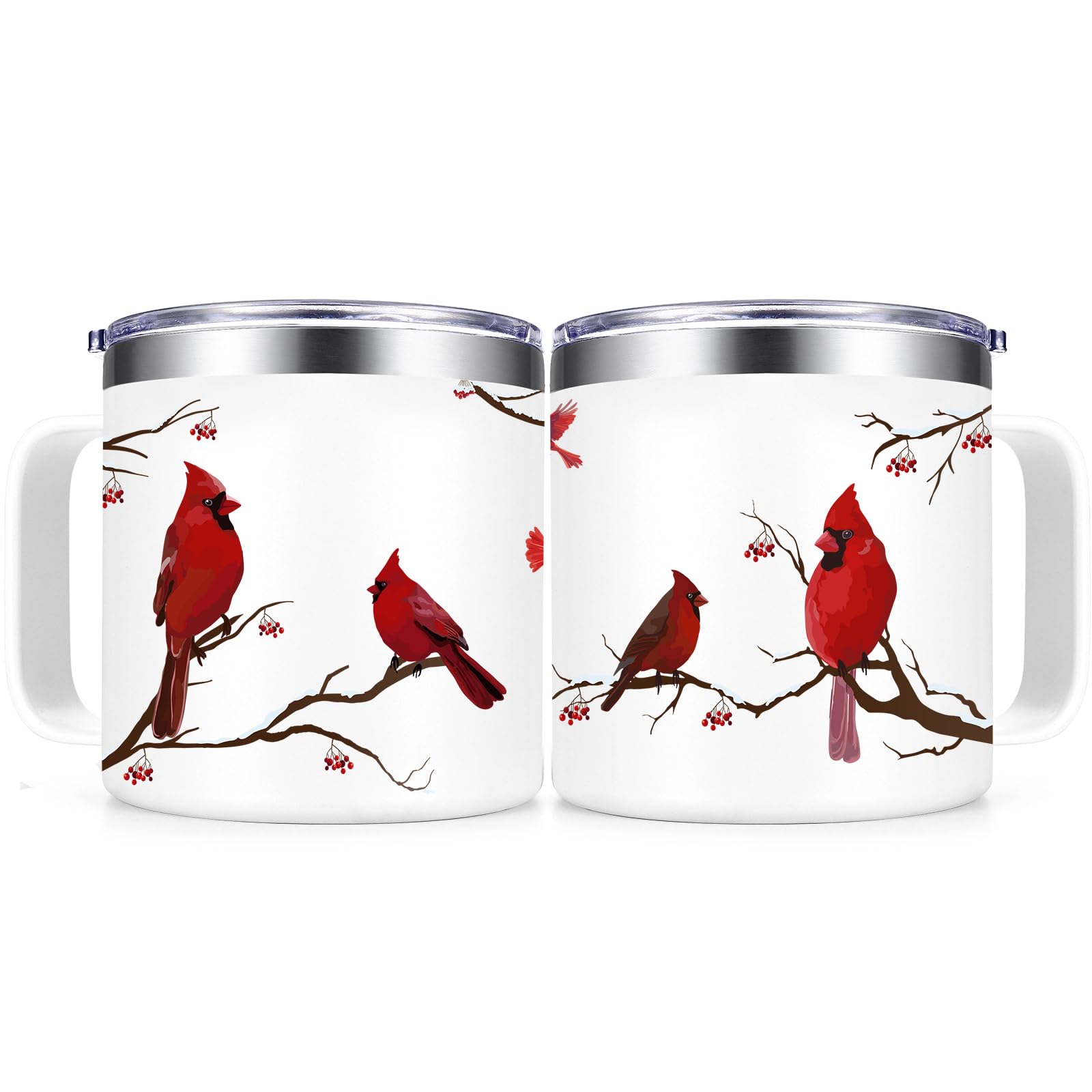 Qtencas Northern Cardinal design highlights a bright red bird for seasonal gift appeal.