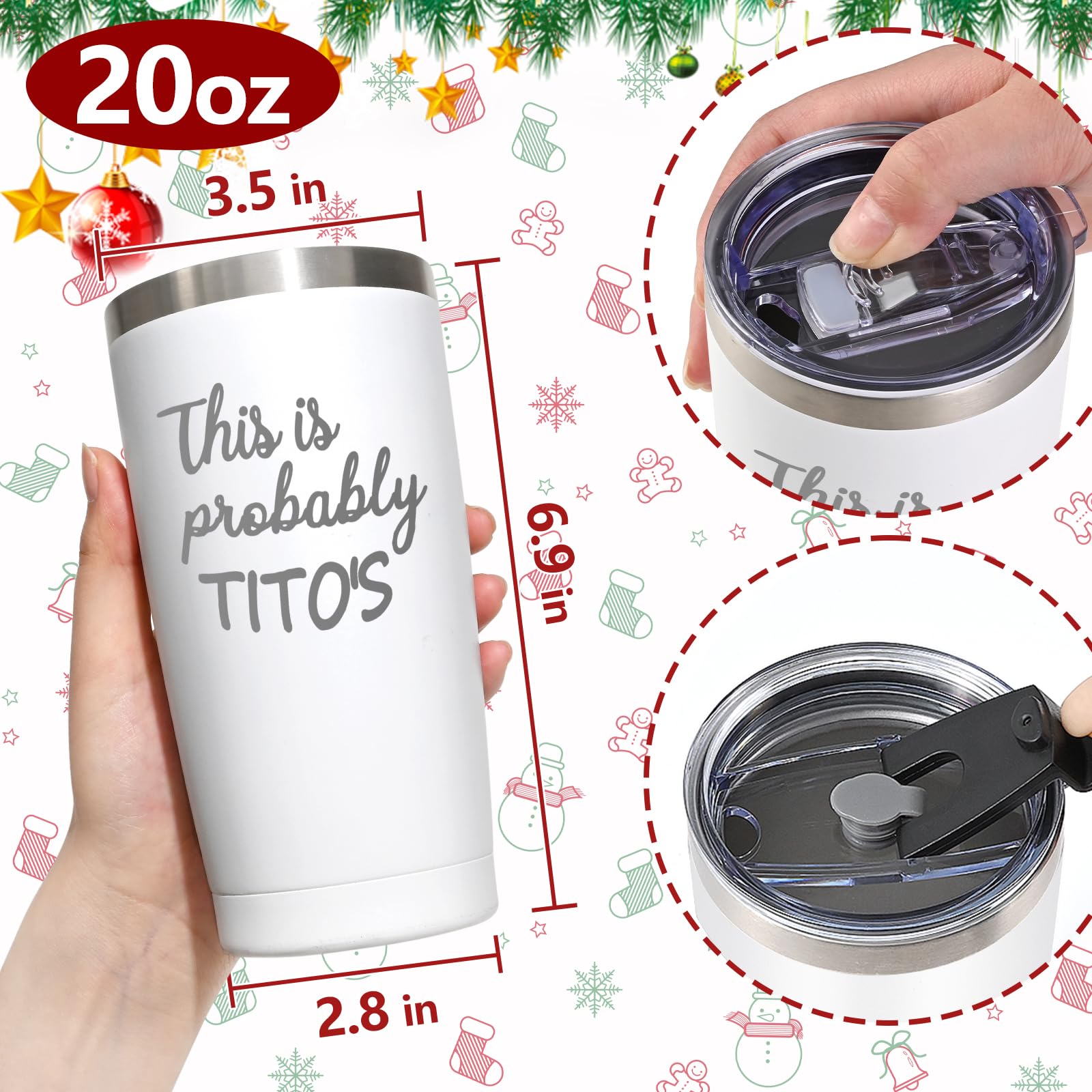 Qtencas Tito's Double-Wall Insulation keeps drinks at the right temperature.