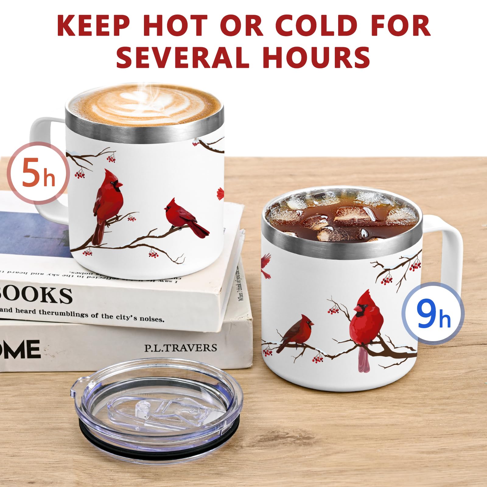 Qtencas White Cardinal Gift mug offers a clean, versatile look for any setting.