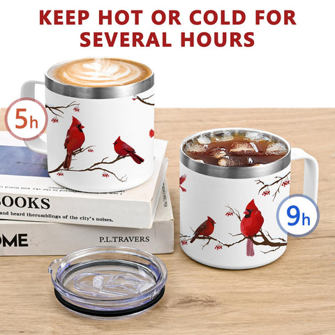 Qtencas White Cardinal Gift mug offers a clean, versatile look for any setting.
