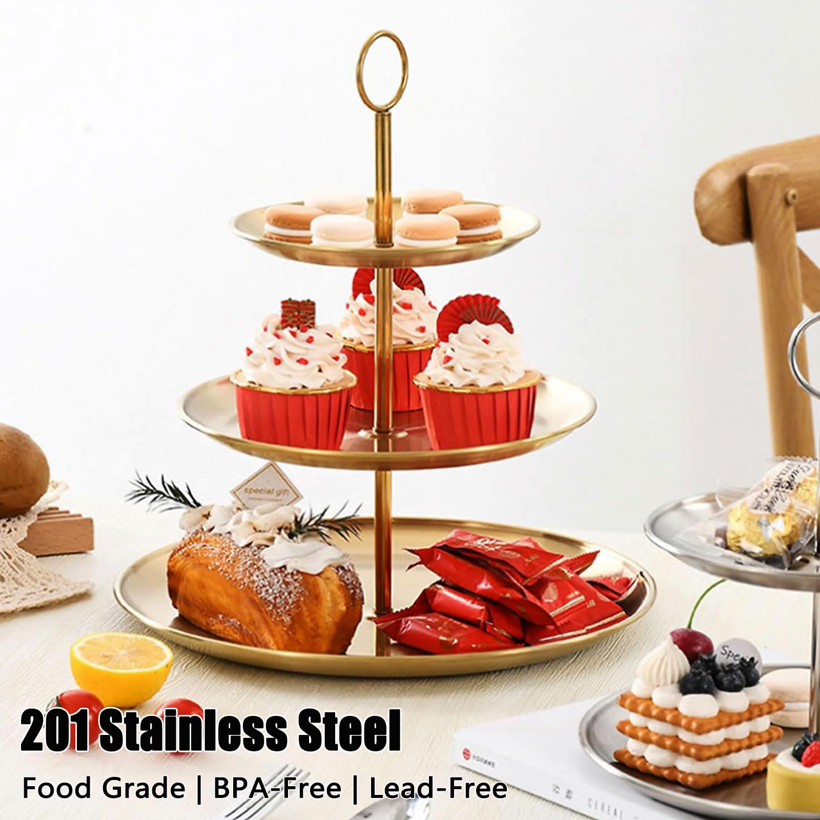 QTLCOHD middle tier 9-inch diameter adds dessert variety.
