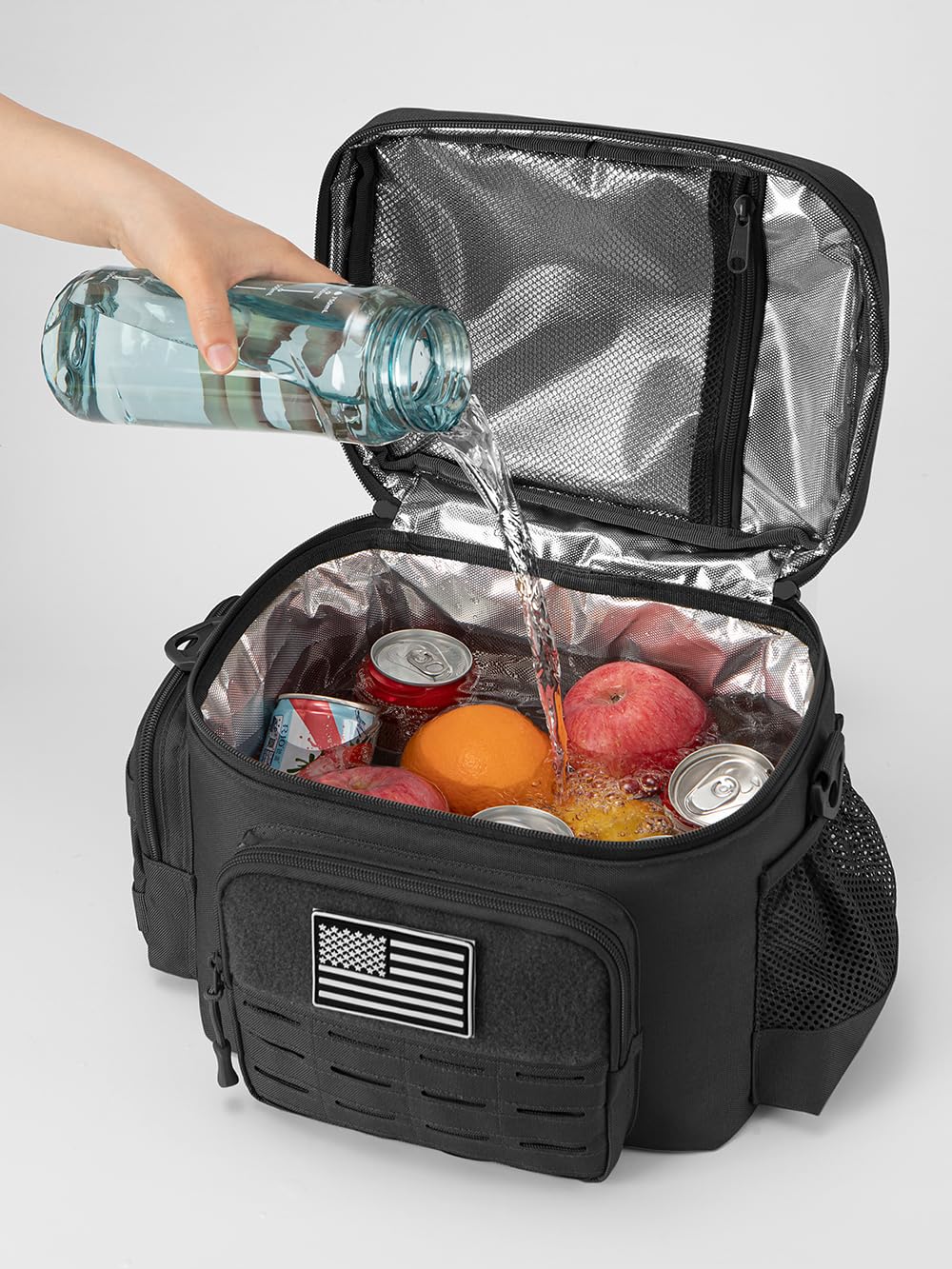 QT&QY lunch bag durable 600D fabric for rugged outdoor use.