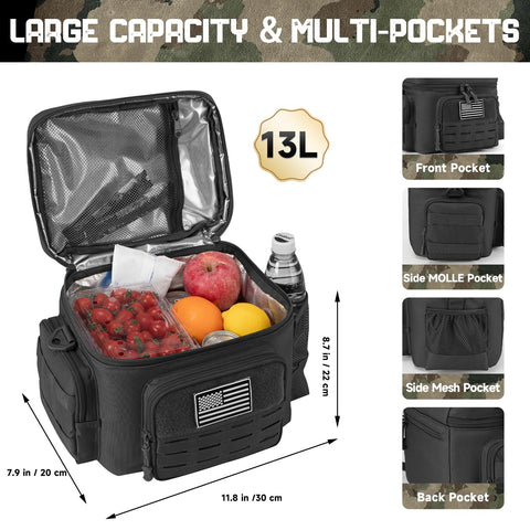 QT&QY lunch bag front pocket visible for easy organization and access.