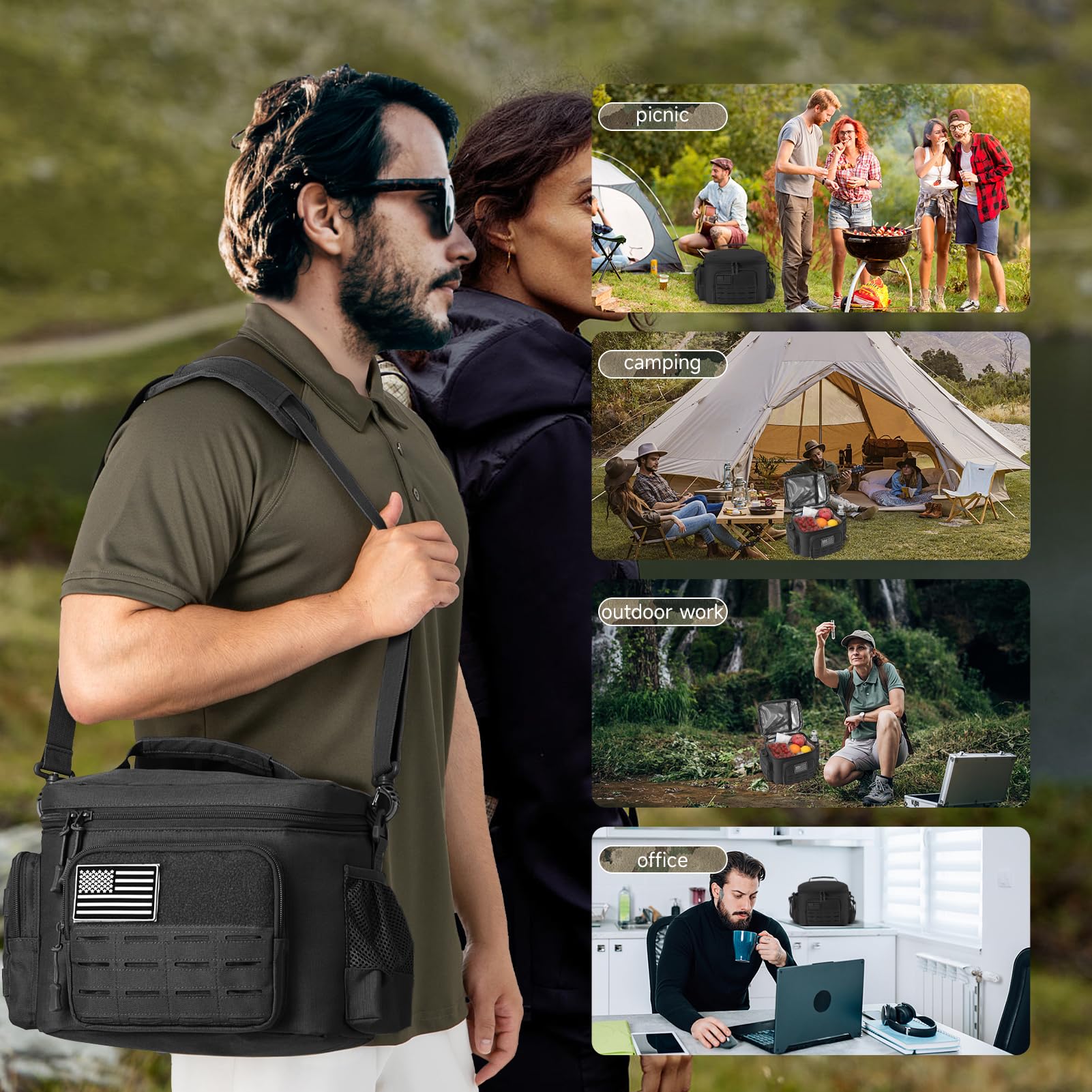 QT&QY lunch bag sturdy zipper detail for reliable openings.