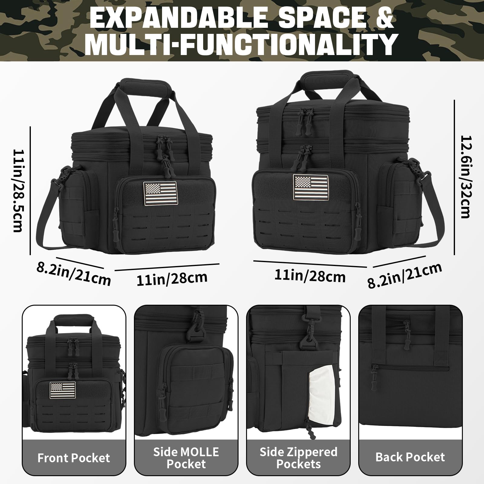 QT&QY lunch box expanded height provides extra storage for meals.