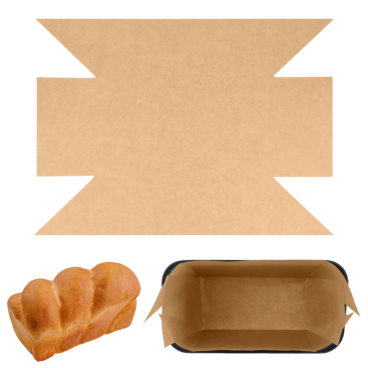 QTRQTR bread pan liner 9x5-inch, pre-cut for quick, non-stick baking