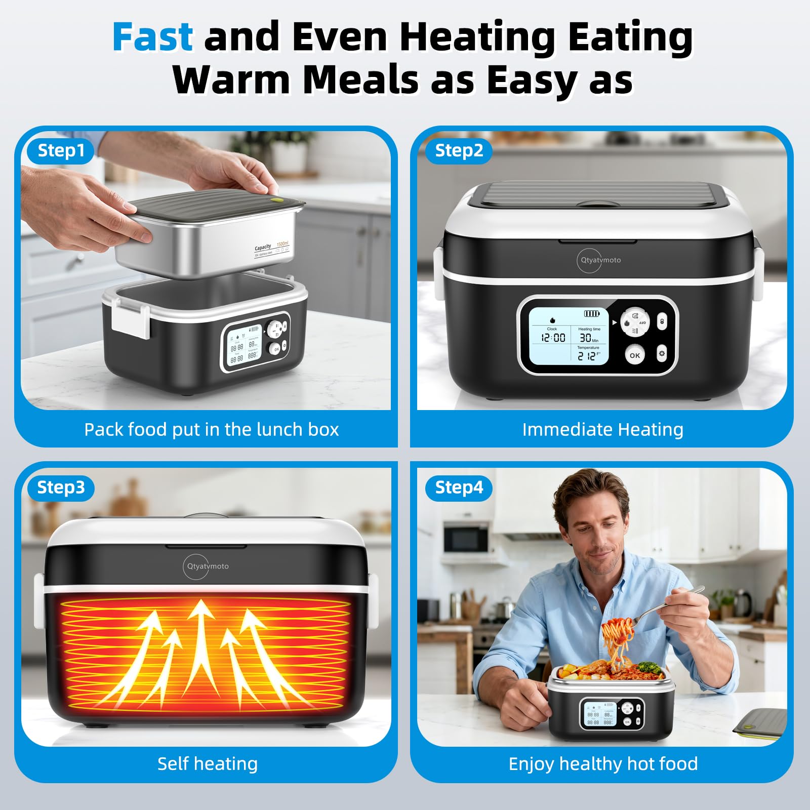 Qtyatvmoto 8000mAh battery pack powers cordless heating away from outlets