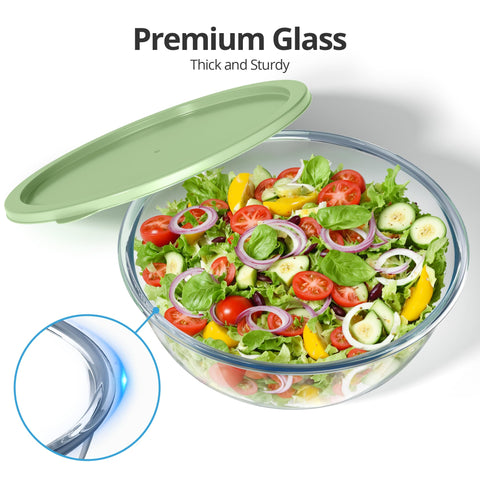 Quald clear glass salad bowl highlighting colorful ingredients.
