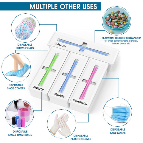 Qualezy baggie organizer compatible with most brands for varied bag sizes.