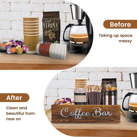 QUALLON coffee pod rack in wood for versatile counter organization