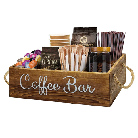 QUALLON coffee station organizer with removable dividers for tidy K-Cups and snacks