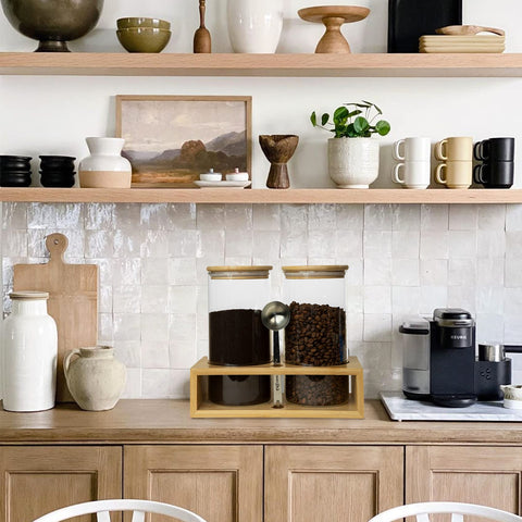 QUALLON large-capacity storage holds beans, grounds, nuts, or tea.