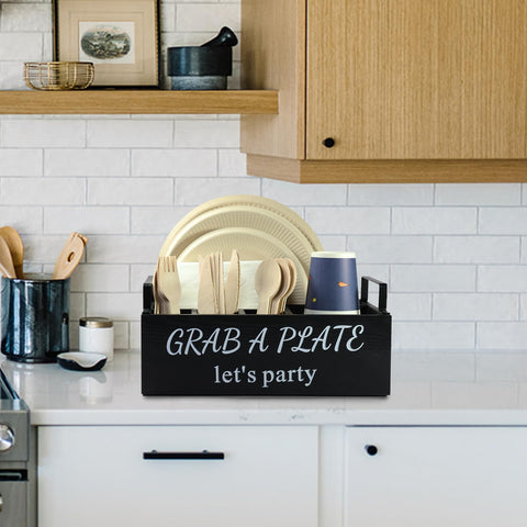 QUALLON silverware caddy holder neatly stores utensils on the counter.