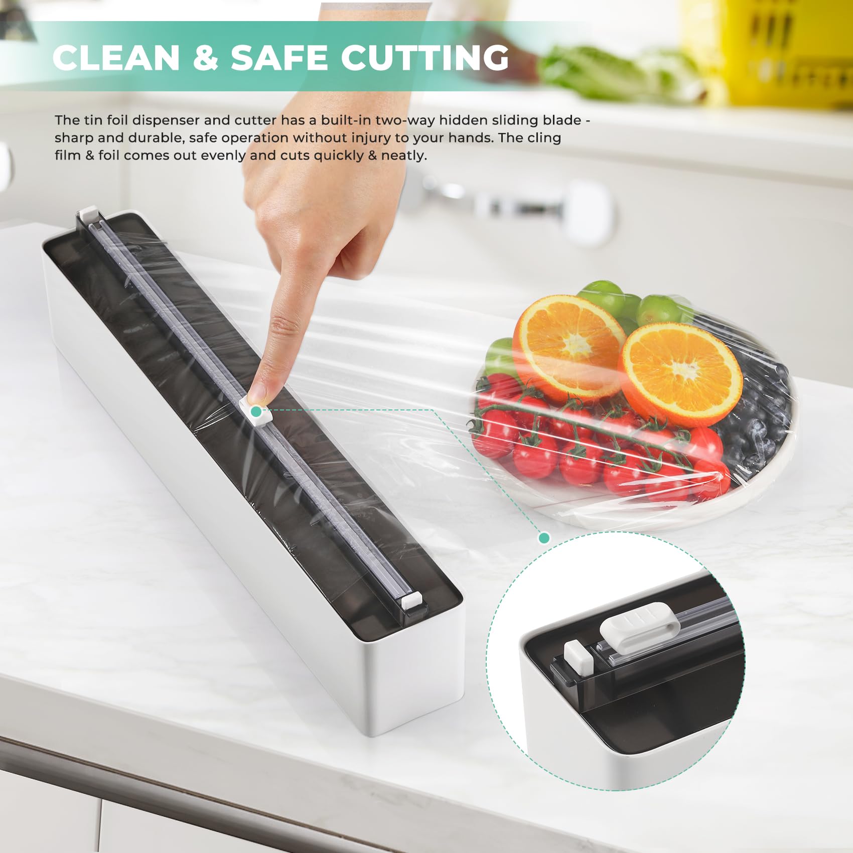 Quasziwa safety slide cutter close-up showing neat, precise cuts.