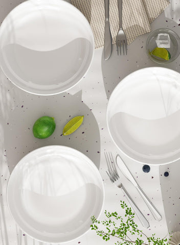 Quatish durable bone china withstands daily use with stylish simplicity.