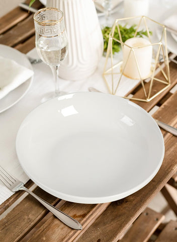 Quatish white dinnerware adds a modern touch to any table setting.