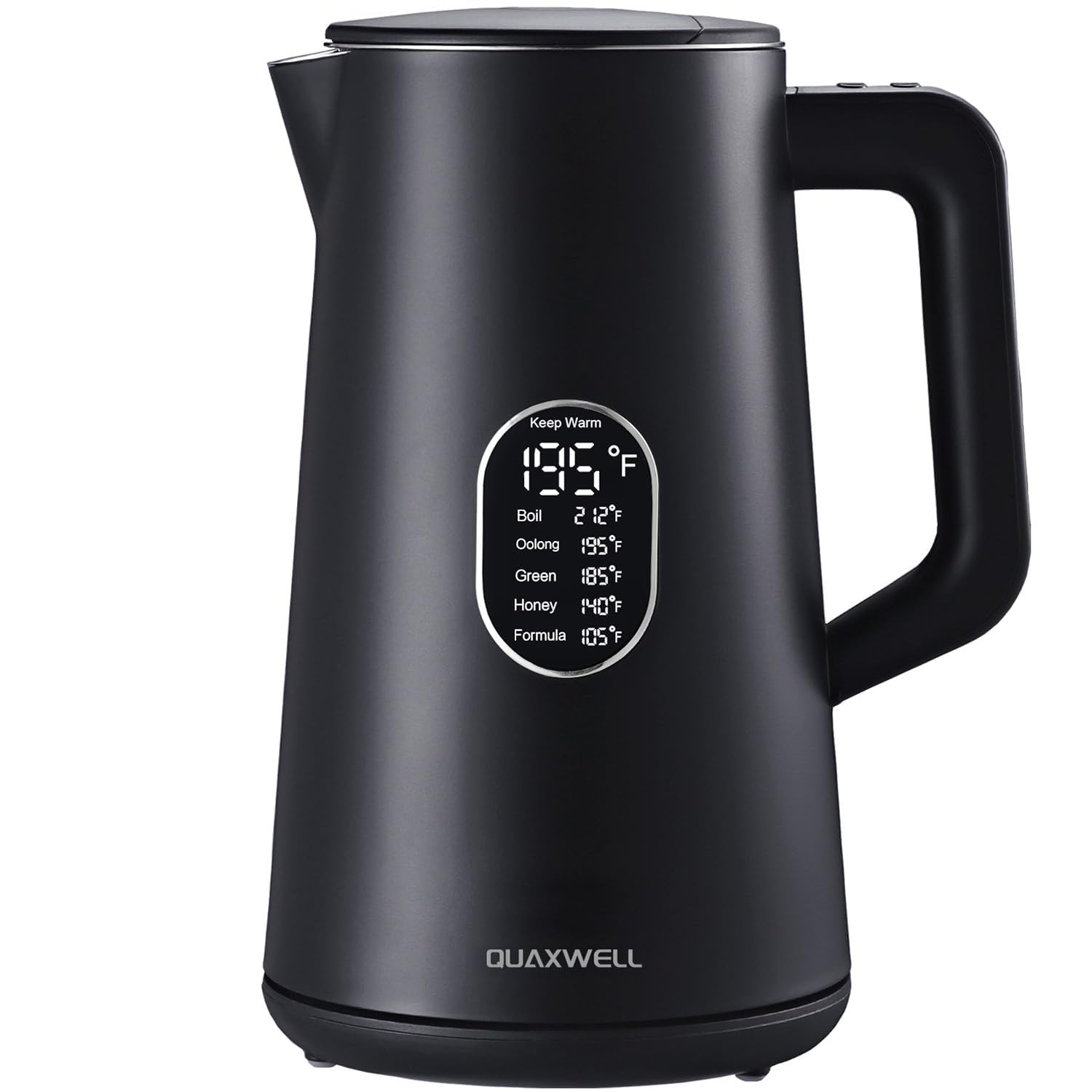 QUAXWELL kettle exterior with cool-touch surface for safe handling and pour