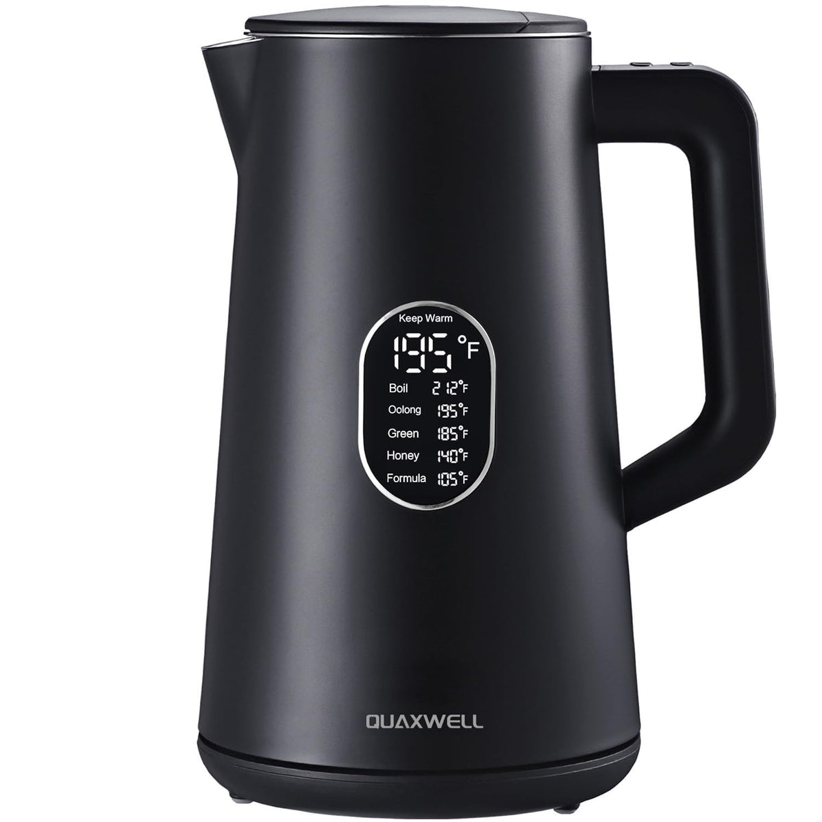 QUAXWELL kettle exterior with cool-touch surface for safe handling and pour