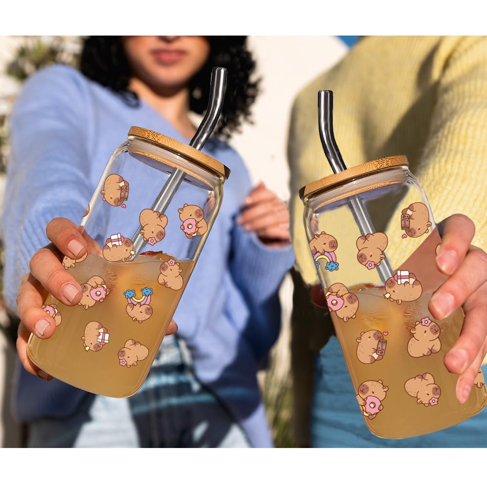 Qubereeree Capybara Cup with beverages like juice and milk tea