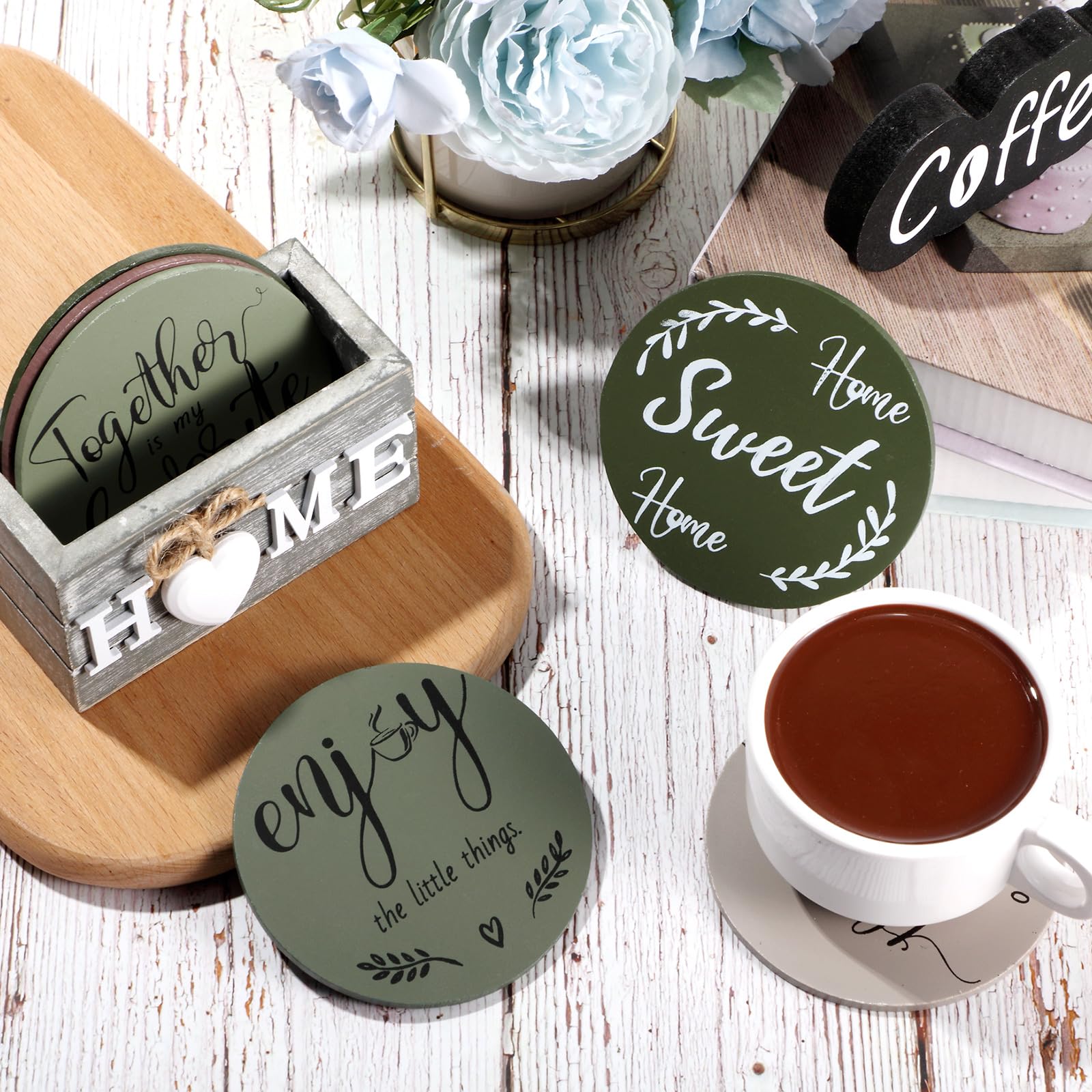 Queekay six-style coaster assortment for versatile decor