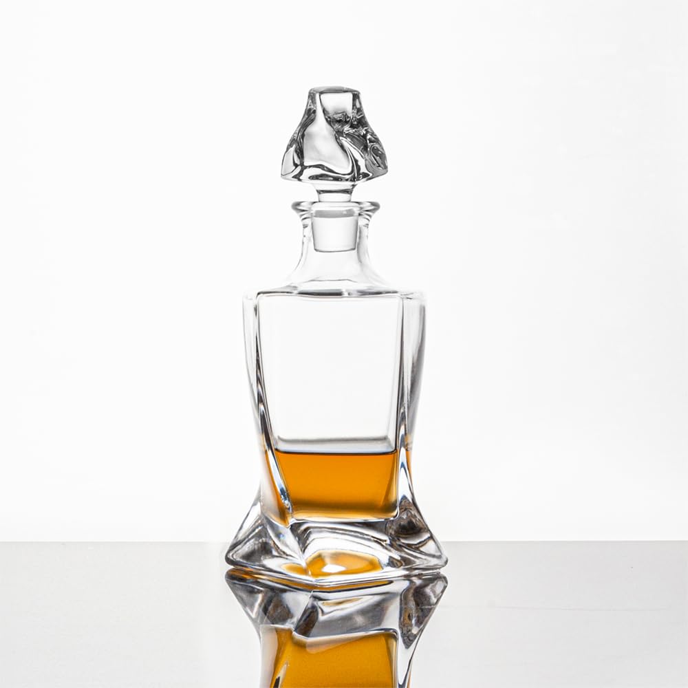 Queenstone 26 oz decanter displays whiskey with an elegant twist design