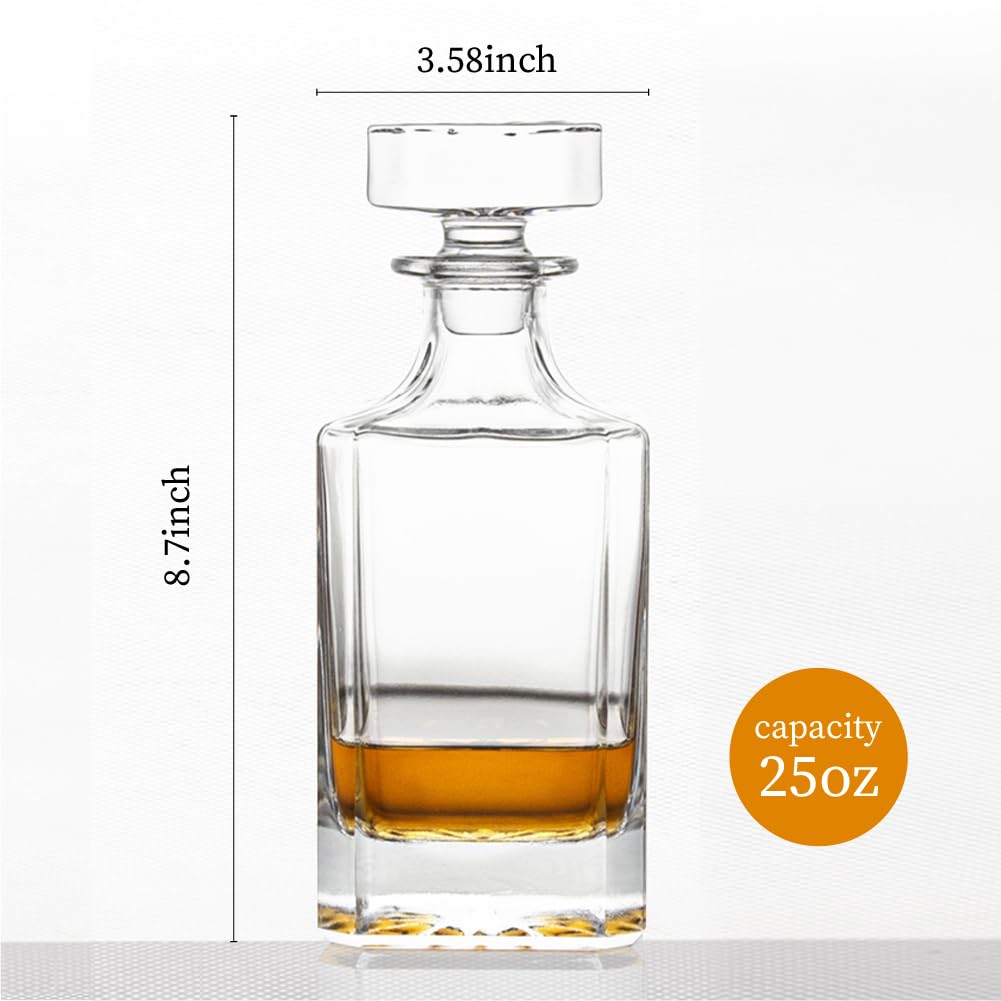 Queenstone square whiskey decanter on bar display boosts entertaining appeal