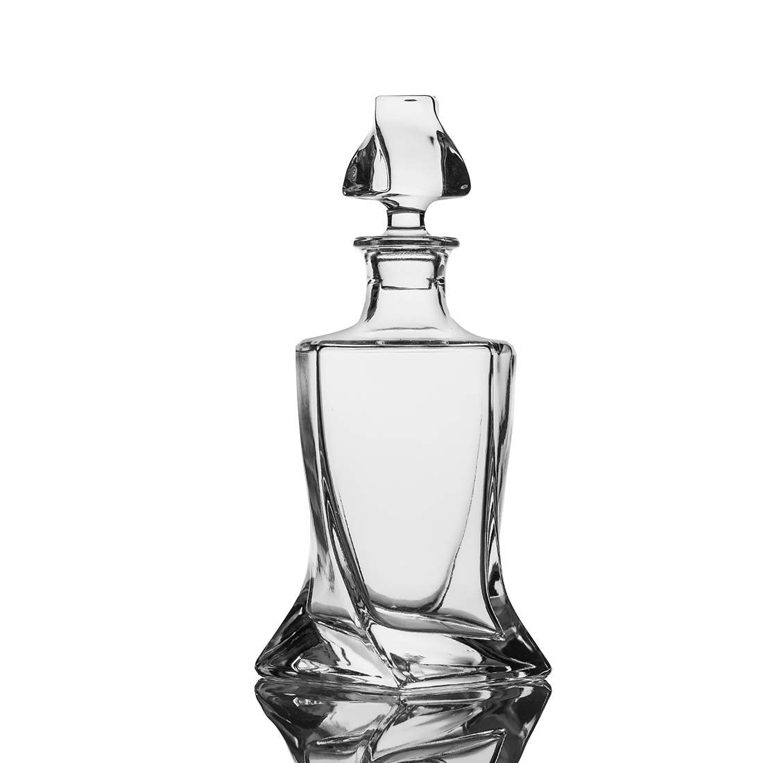 Queenstone twisted decanter with glass stopper preserves liquor freshness