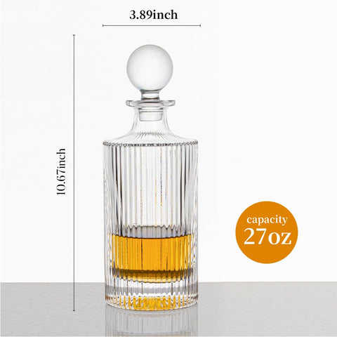 Queenstone whiskey decanter 27oz capacity supports generous pours.