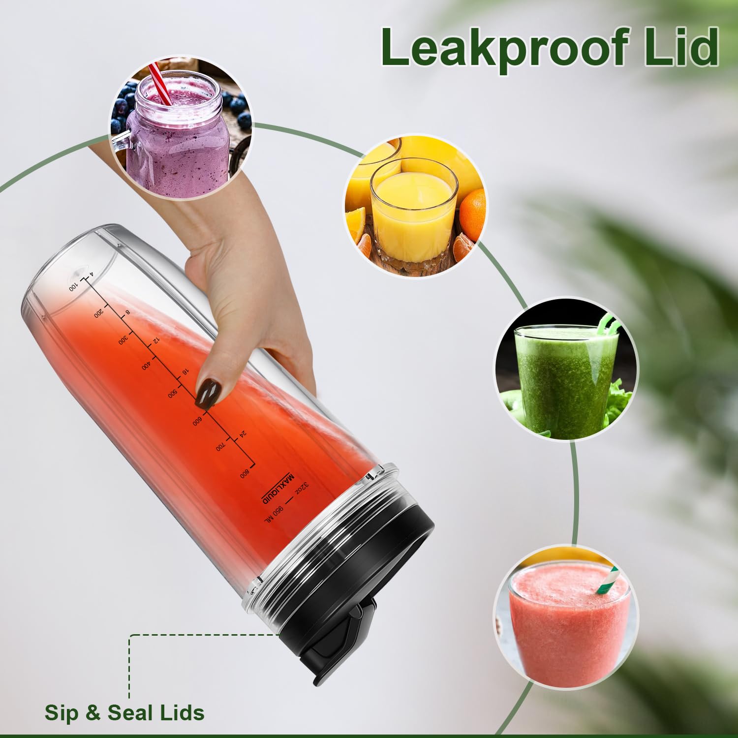 Dishwasher-safe blender cup designed for quick cleaning after workouts.