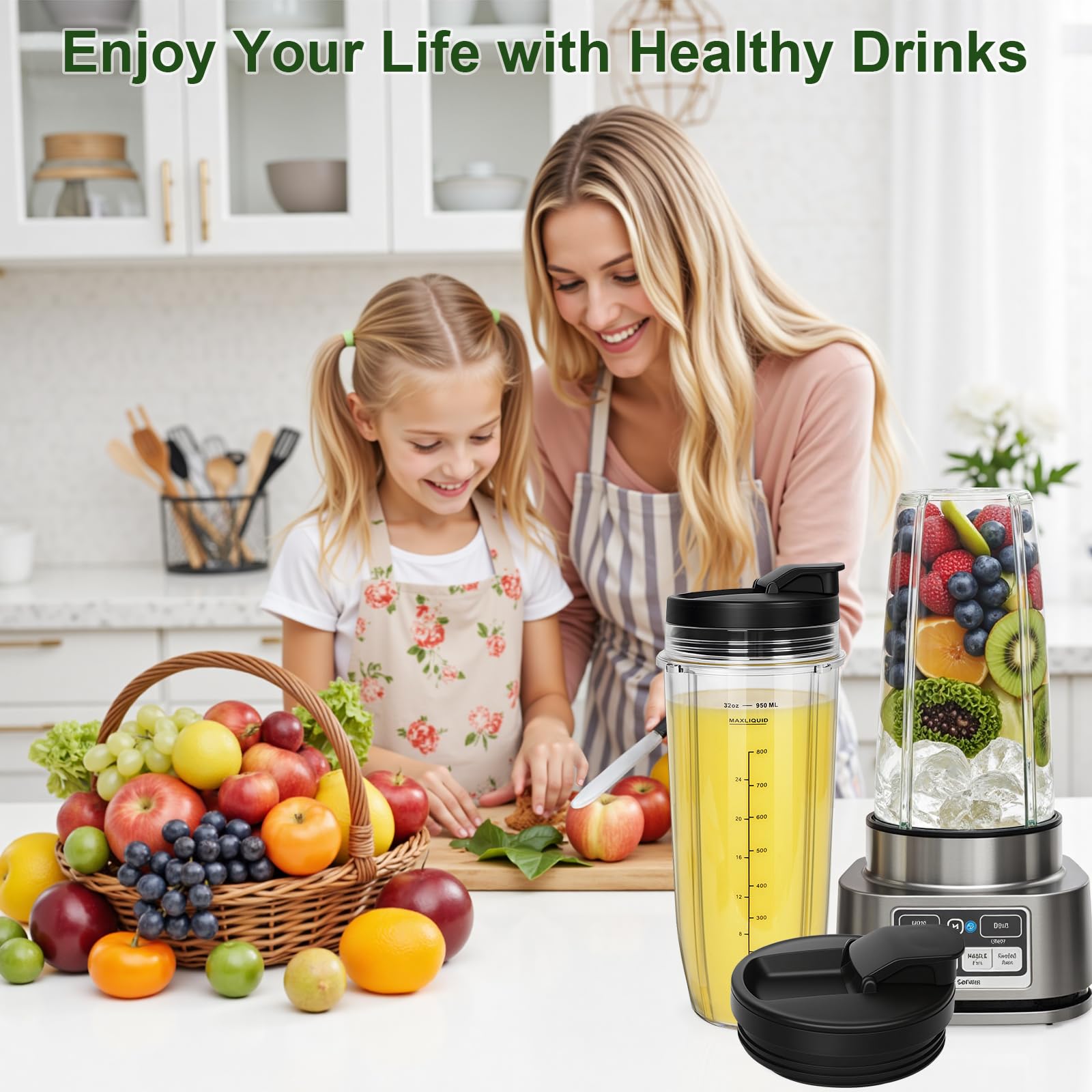 Two-pack replacement cups with flip-top lids for convenient backups.