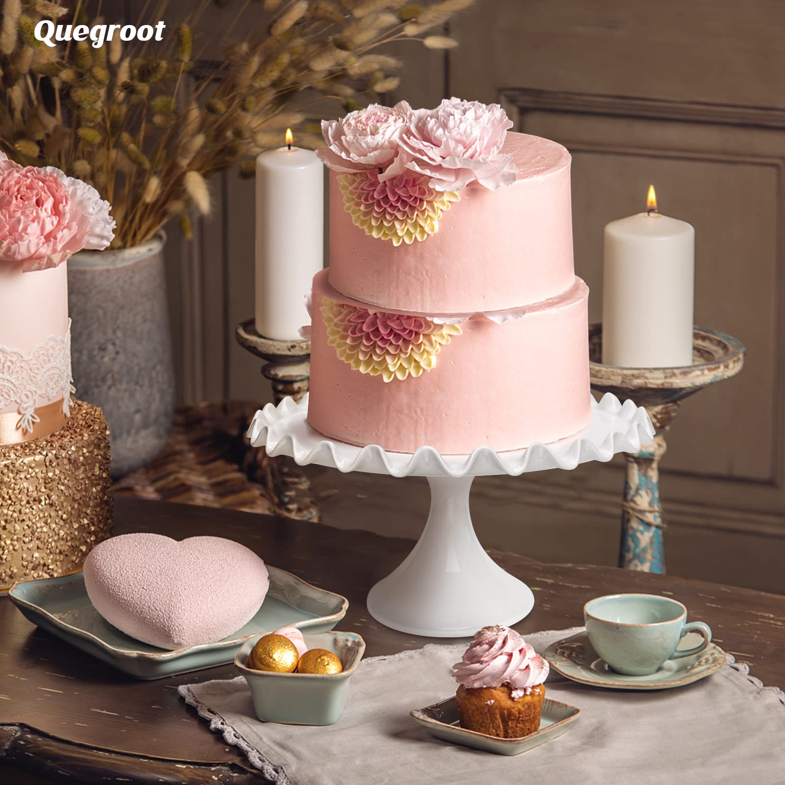 Quegroot porcelain cake stand easy to clean after gatherings
