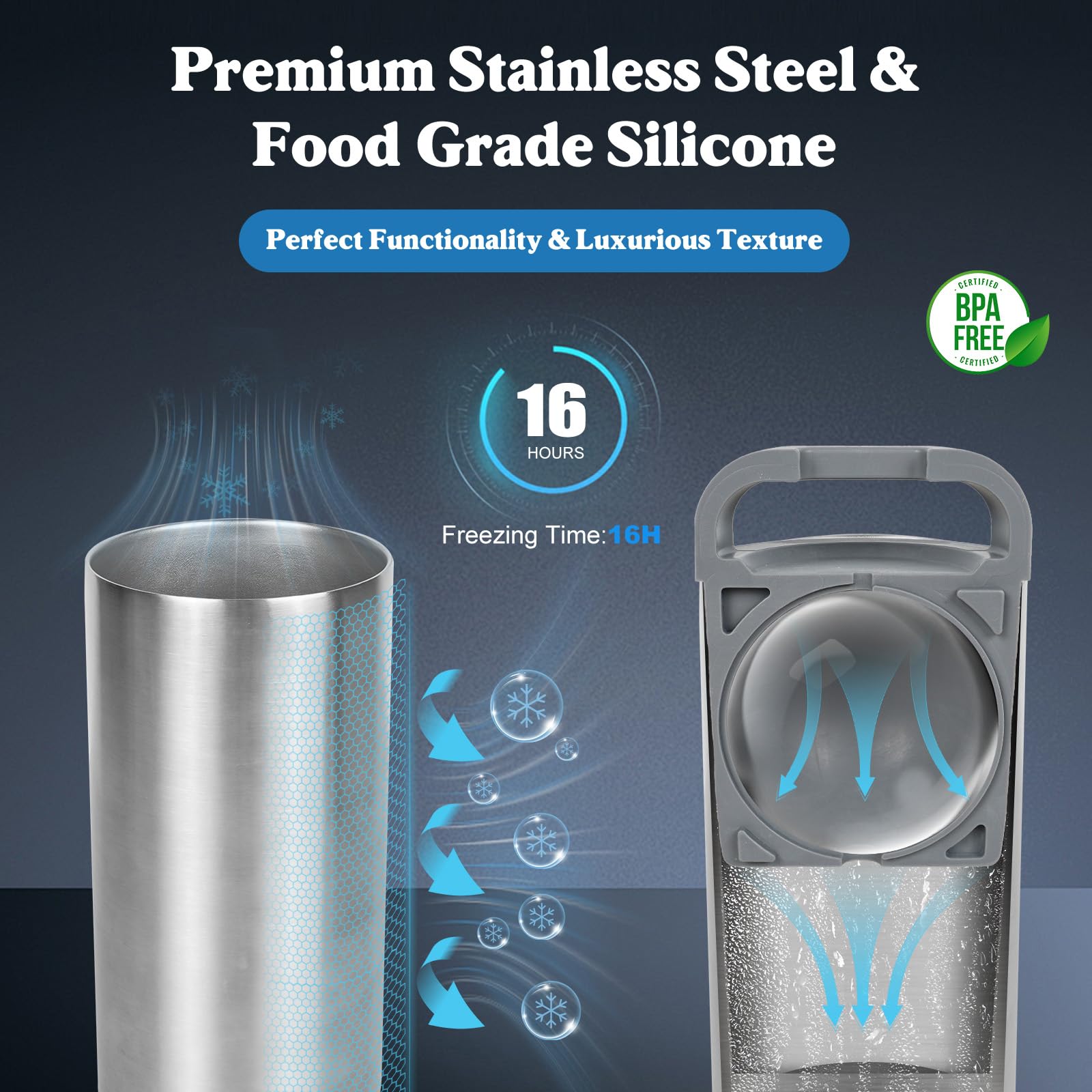 QueScxub non BPA silicone base ensures flexible removal.