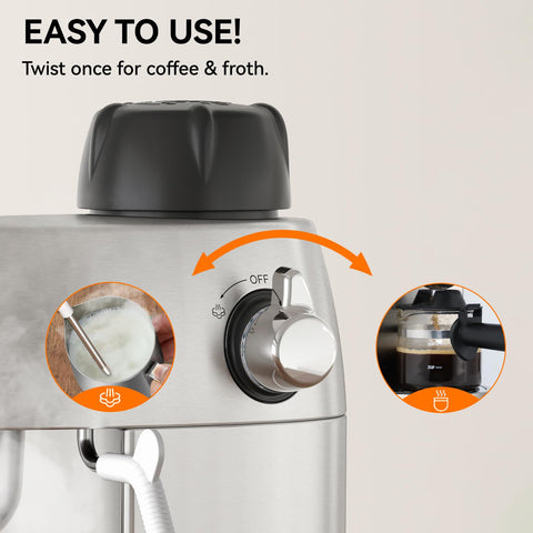 Queyd stainless steel body close-up emphasizes durable build and easy cleaning.