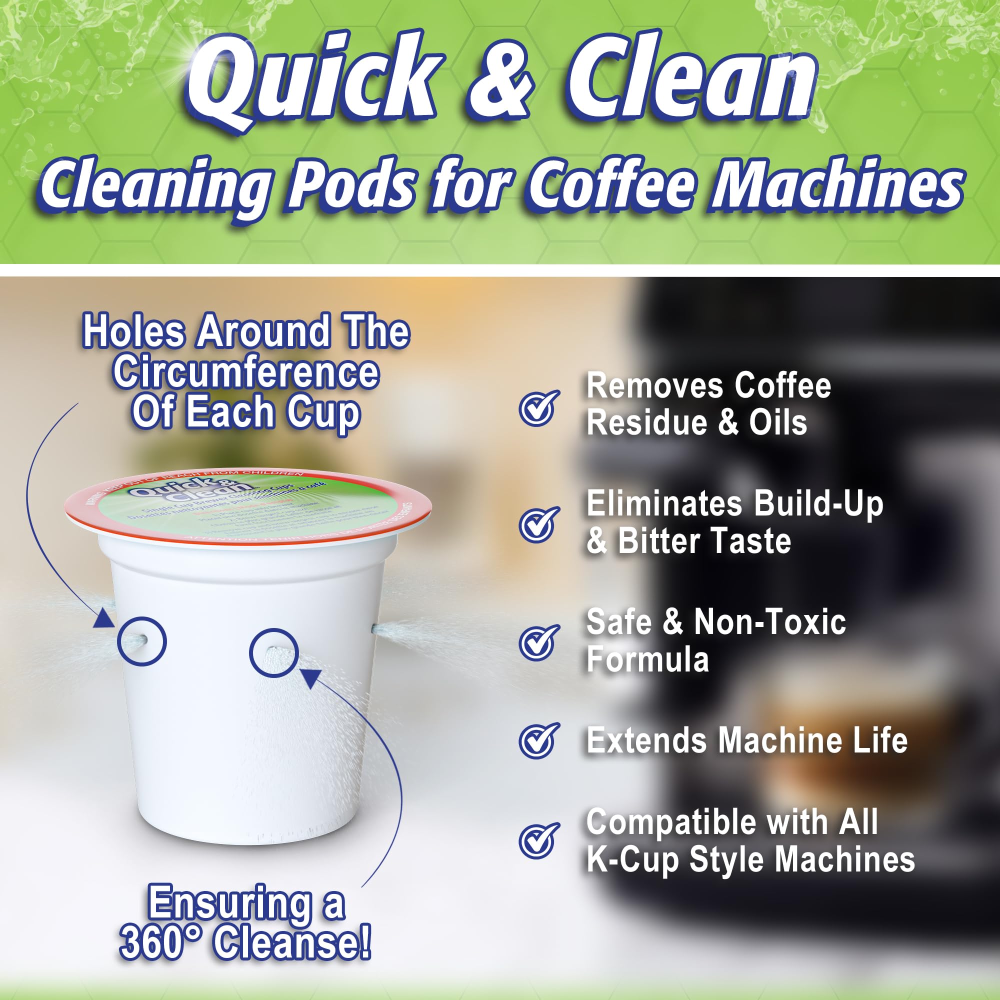 Quick & Clean exit needle cleaning helps prevent clogs and maintains efficiency.