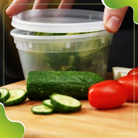 QUIDDITY WARE deli container microwave-safe design for easy reheating of meals.