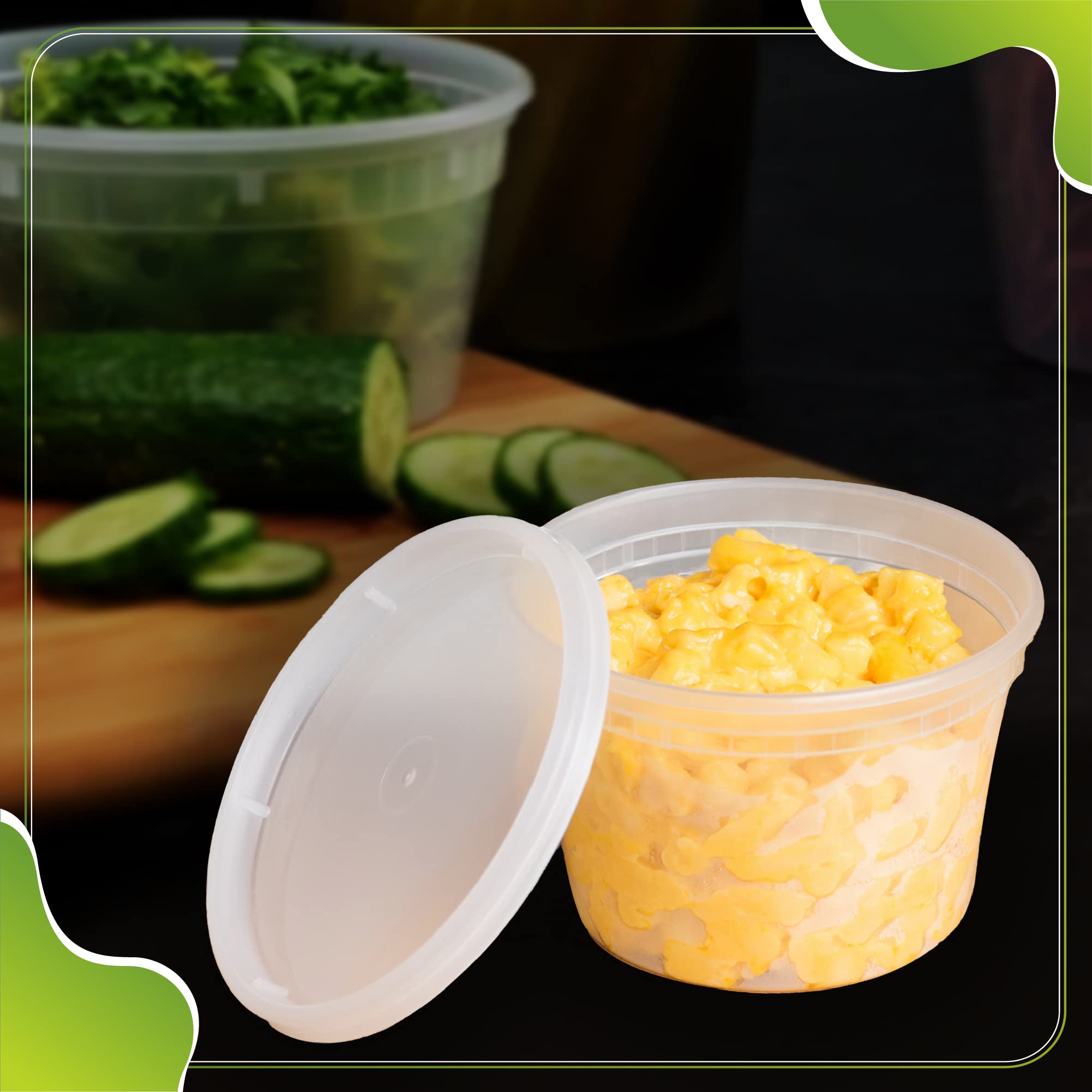 QUIDDITY WARE deli container stackable design saves cabinet space.