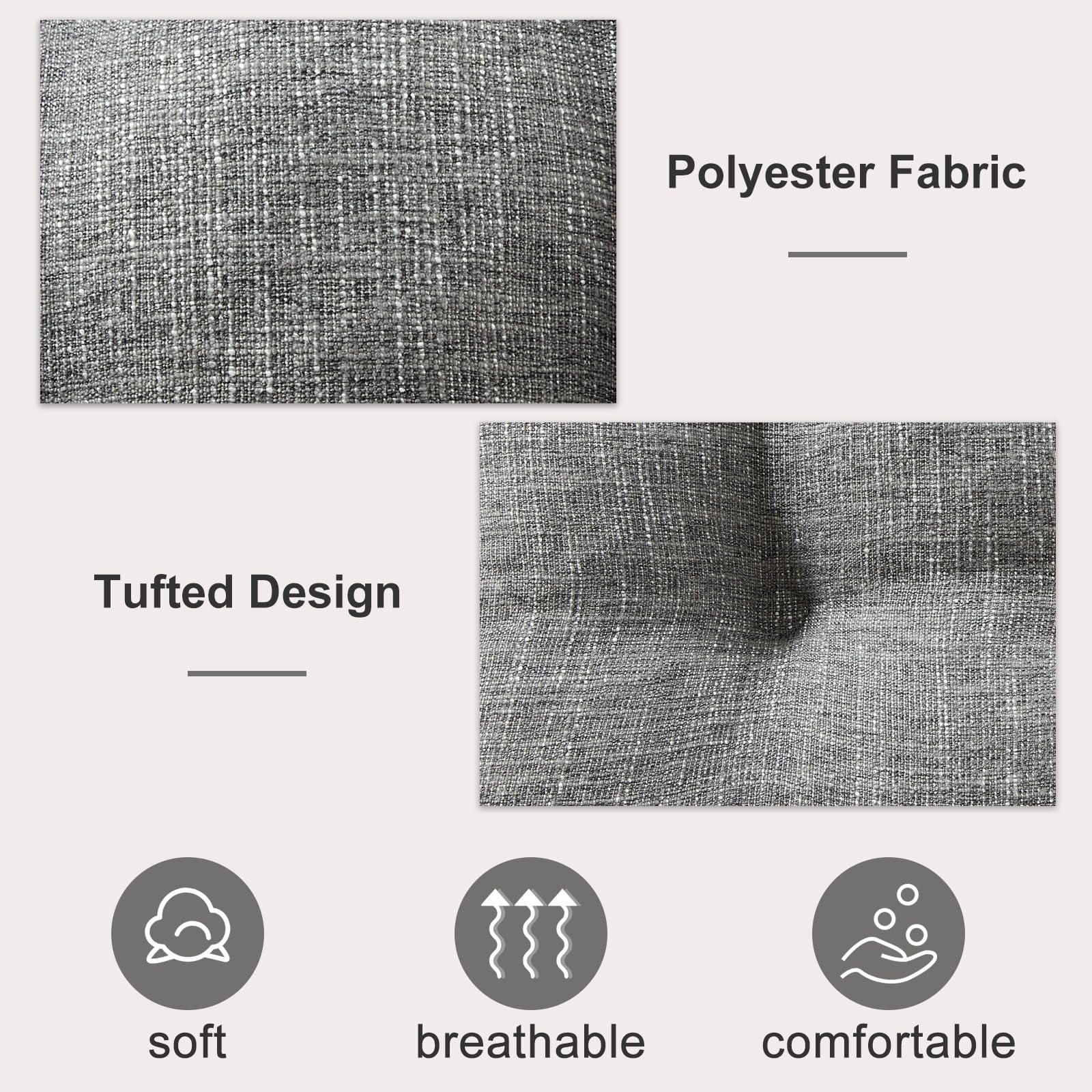 Quilmfoam lightweight cushions for easy transport and storage.