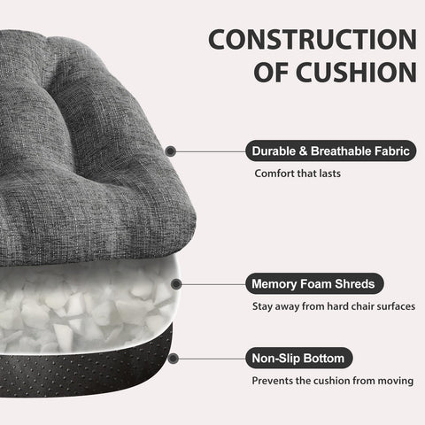 Quilmfoam memory foam seat cushions offering contour support during long meals.