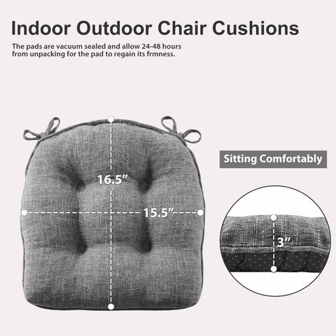 Quilmfoam non-slip base cushions prevent slipping on wooden chairs.