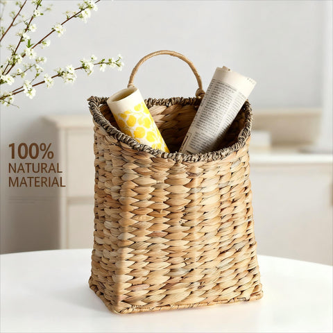Quincry hanging wall basket displays dried flowers or fake plants elegantly.