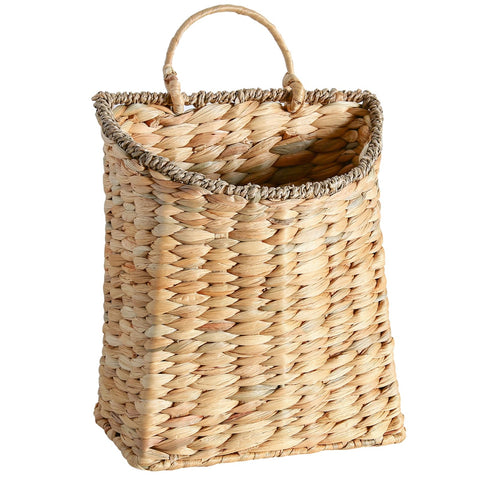 Quincry woven hanging wall basket with rattan texture ideal for front-door decor and plants.