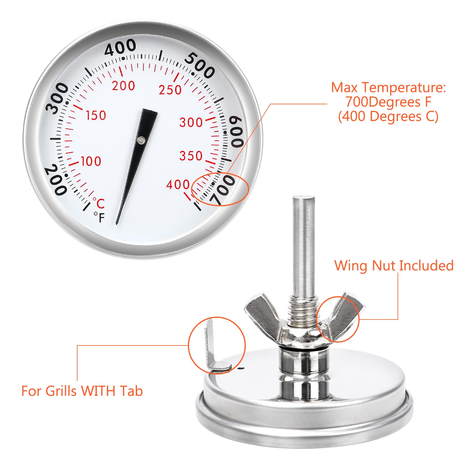 QuliMetal waterproof thermometer face stays legible in heat and humidity.