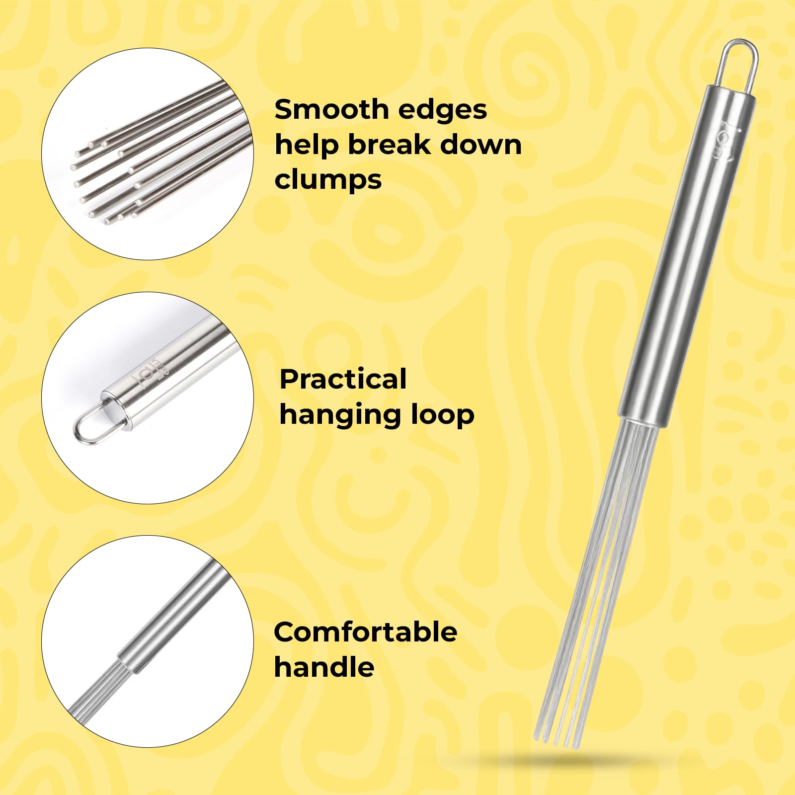 QULLAI Stanless Steel Whisk enables quick espresso and matcha mixing with minimal clumps.